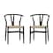 Flash Furniture Logan Commercial, Y-Back Style Wood & Kraft Paper Stackable Dining Chair w/Black/Natural Finish, 2PK 2-ZH-8101YS-BLK-NAT-GG - alternate 1
